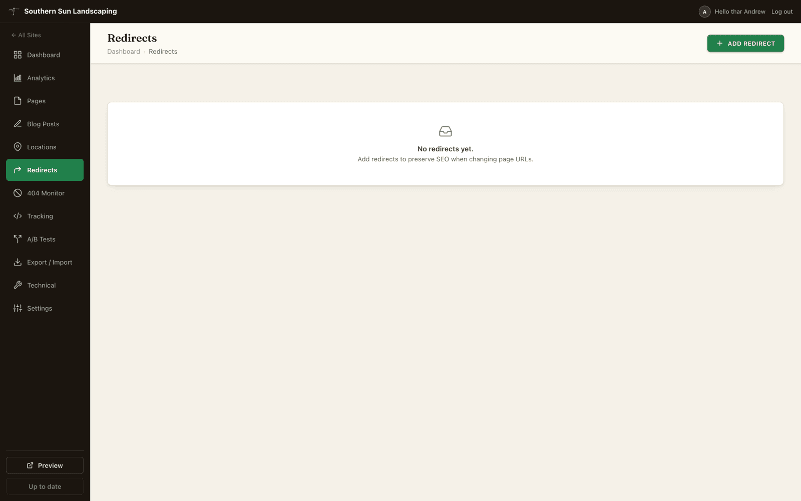Redirects, managed in bulk