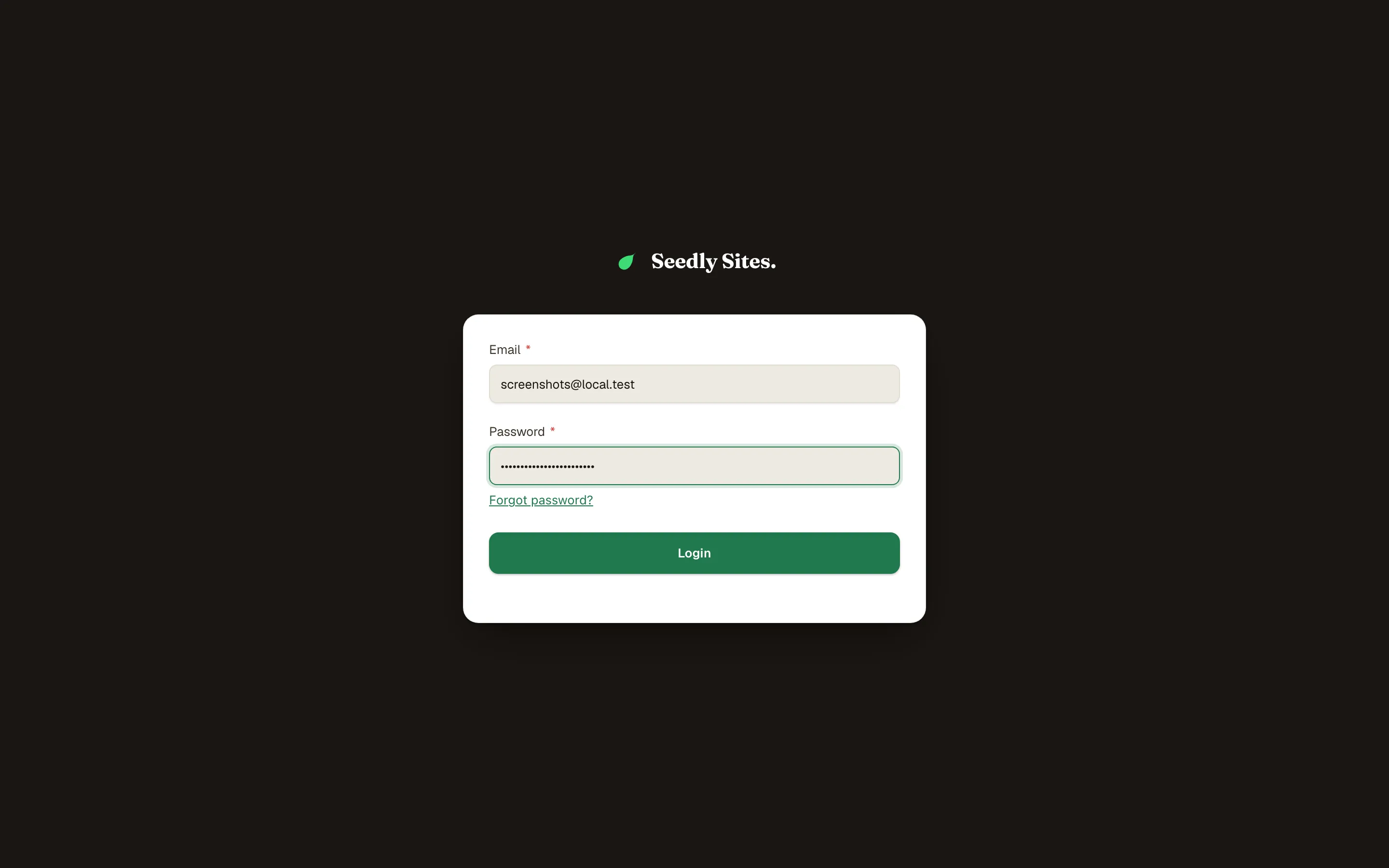 The branded login screen clients sign in through
